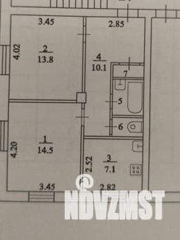 2-к квартира, вторичка, 51м2, 2/3 этаж