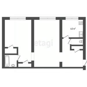 2-к квартира, вторичка, 45м2, 4/5 этаж