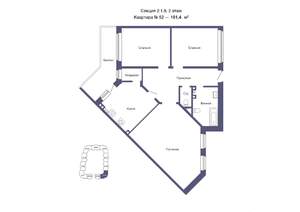 3-к квартира, вторичка, 101м2, 3/3 этаж