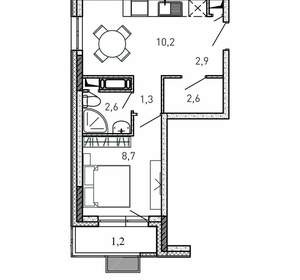 1-к квартира, вторичка, 30м2, 13/17 этаж