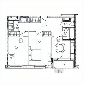 2-к квартира, вторичка, 54м2, 13/17 этаж