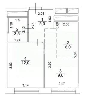 2-к квартира, вторичка, 36м2, 3/23 этаж