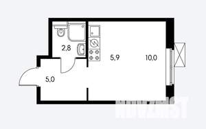 Студия квартира, вторичка, 24м2, 9/15 этаж