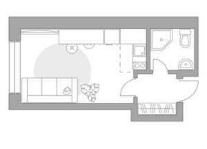 Студия квартира, строящийся дом, 21м2, 13/15 этаж