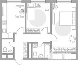 2-к квартира, вторичка, 51м2, 7/17 этаж