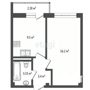 1-к квартира, вторичка, 32м2, 9/17 этаж