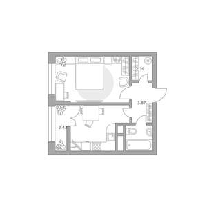 1-к квартира, вторичка, 38м2, 14/25 этаж