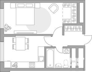 1-к квартира, вторичка, 36м2, 12/17 этаж