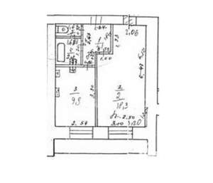 1-к квартира, вторичка, 41м2, 8/12 этаж