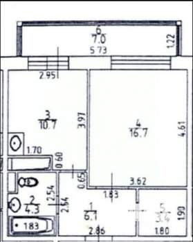 1-к квартира, вторичка, 41м2, 14/18 этаж